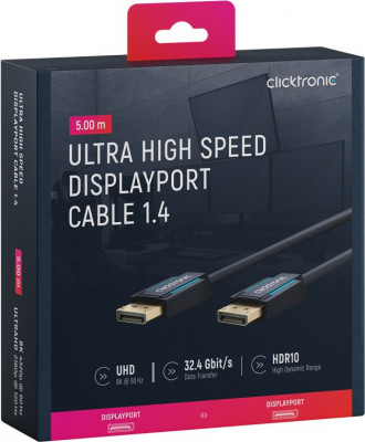Cablu Profesional 5m DisplayPort v1.4 4K 120Hz 8K 60Hz AWG28 Clicktronic foto