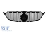 Grila tip GT crom/neagra potrivita pentru Mercedes Clasa C W205 sedan, S205 break, C205 coupe 2014-2018 cu deschidere pentru camera Performance AutoTu