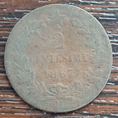 (M1913) MONEDA ITALIA - 2 CENTESIMI 1967, LIT. M (MILANO), VITTORIO EMANUELE II foto