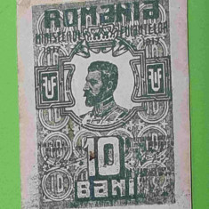 bancnota veche din perioada regala, cu Regele Ferdinand 10 Bani 1917