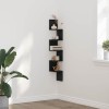 VidaXL Raft de colț Stejar negru 20 x 20 x 127.5 cm Lemn compozit