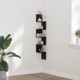 Raft de colț vidaXL Negru Stejar 20x20x127,5 cm din Lemn prelucrat