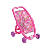 Carucior pentru papusa, Forma Inima, Roz, 31.5x42x49 cm, ATU-086218
