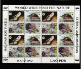 Laos 2004-Fauna,WWF,Testoase,Bloc 4 serii,MNH,Mi.1927-1930 KB