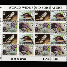 Laos 2004-Fauna,WWF,Testoase,Bloc 4 serii,MNH,Mi.1927-1930 KB