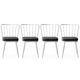 Set scaune 4 piese, Nmobb&Acirc;&nbsp;, Y&Auml;&plusmn;ld&Auml;&plusmn;z, Metal, Alb