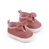 Pantofiori roz pudra cu sclipici (Marime Disponibila: 6-9 luni (Marimea 19