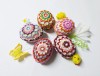Oua Paste Decorate Manual, Unicat, Model Floral, Margele Nisip, Multicolor - Ornamente Paste - Reducere 20 lei/buc