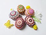 Oua Paste Decorate Manual, Unicat, Model Floral, Margele Nisip, Multicolor - Ornamente Paste - Reducere 20 lei/buc