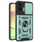 Husa pentru motorola moto g24 power, camshield protectie camera, inel magnetic, slide si snap, green
