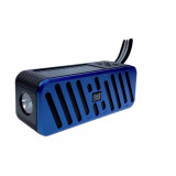 Boxa portabila radio cu lanterna, incarcare solar si electric, Bluetooth : Culoare - albastru
