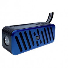 Boxa portabila radio cu lanterna, incarcare solar si electric, Bluetooth : Culoare - albastru