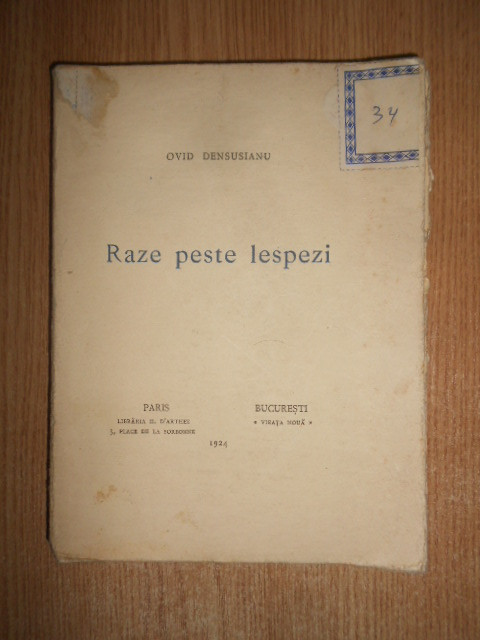 Ovid Densusianu - Raze peste lespezi (1924, prima editie)