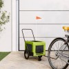 VidaXL Remorcă bicicletă animale companie, verde/negru, oxford/fier 93934
