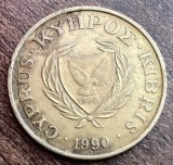 C50 CL 1 - Moneda foarte veche - Cipru - 5 centi - 1990