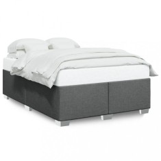 vidaXL Cadru de pat fără saltea, gri &icirc;nchis, 140x190 cm, textil