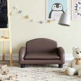 vidaXL Canapea pentru copii, maro, 50x40x30 cm, piele ecologică