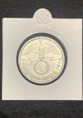 Moneda argint 5 reichsmark 1936A foto