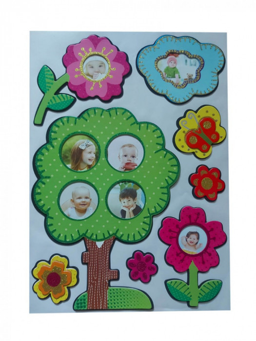 Sticker decorativ, Copac cu poze, 45 cm, WX-EB001