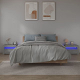 Cumpara ieftin Noptiere cu lumini LED, 2 buc., gri sonoma, 60x35x40 cm