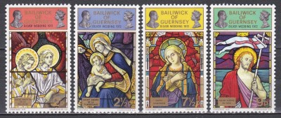 Guernsey 1972 - Crăciun - Nunta de argint a Reginei Elisabeta a II-a și a Prințului Philips, MNH foto