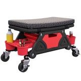 HOMCOM Scaun de atelier mobil 135 kg, scaun de mecanic cu roti rotative la 360&deg;, 64,5 x 33 x 35 cm, negru | Aosom Romania