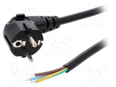 Cablu 3x1,5mm2 CEE 7/7 unghi, 3m, PVC - LIAN DUNG foto