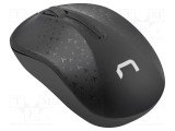 Mouse wireless negru NATEC, USB A, optic, 3 butoane, rază 10m, ergonomic