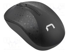 Mouse wireless negru NATEC, USB A, optic, 3 butoane, rază 10m, ergonomic