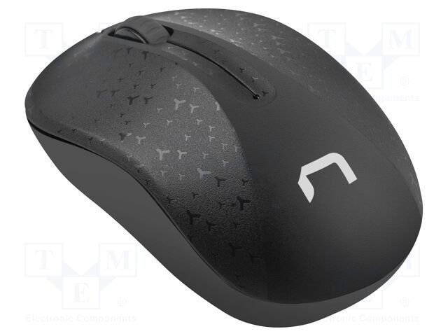Mouse wireless negru NATEC, USB A, optic, 3 butoane, rază 10m, ergonomic