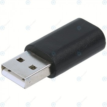 Adaptor USB 2.0 A mascul la USB 3.1 C mamă negru foto