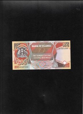 Uganda 200 shillings shilingi 1996 seria39720 aunc foto