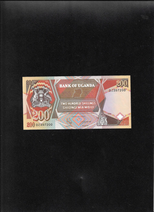 Uganda 200 shillings shilingi 1996 seria39720 aunc