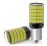 Set 2 LED P21W BAY15S (1156) pentru pozitie 144 SMD alb pur, China