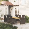 VidaXL Set mobilier de grădină cu perne, 9 piese, negru, poliratan
