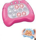 Jucarie interactiva Pop It tip consola cu lumini si sunete, Abs si silicon, Roz 12 x 10 x 5.8 cm
