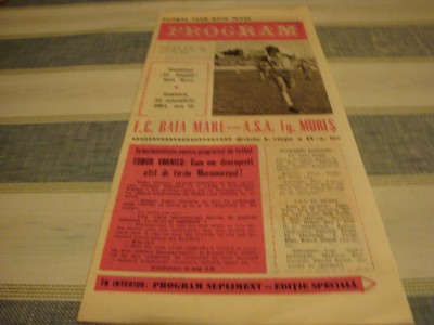 Program - F. C. Baia Mare - A. S. A. Tg. Mures - 22 octombrie 1983 foto