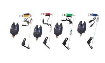 Set 4 Senzori pescuit,,Avertizori pescuit 4 Swingeri Luminosi , conectare la mufa jack foto