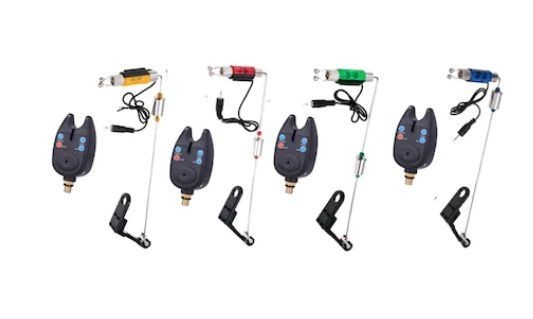 Set 4 Senzori pescuit,,Avertizori pescuit 4 Swingeri Luminosi , conectare la mufa jack