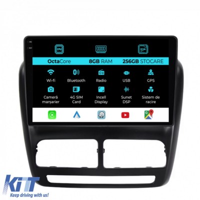 Navigatie Dedicata Fiat Doblo (2010-2015), 10Inch, 8Gb Ram, 256Gb Stocare, Carplay Performance AutoTuning foto