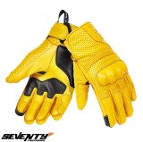 Manusi barbati pentru scuter - motocicleta Urban vara Seventy model SD-C20 Rebel culoare: galben &ndash; degete tactile L (9 cm)