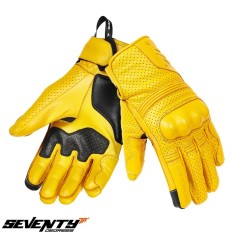 Manusi barbati pentru scuter - motocicleta Urban vara Seventy model SD-C20 Rebel culoare: galben &ndash; degete tactile M (8 cm)