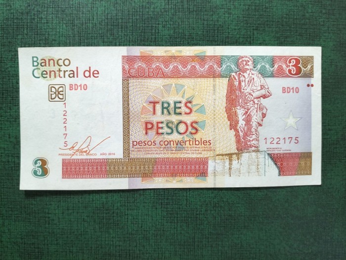 CUBA 3 PESOS 2016 EXCELENTA