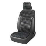 Husa scaun auto cu bile de masaj, suport lombar si tetiera, dimensiuni 126 x 44 cm, culoare Neagra FAVLine Selection, Amio
