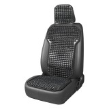 Husa scaun auto cu bile de masaj, suport lombar si tetiera, dimensiuni 126 x 44 cm, culoare neagra, Amio
