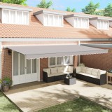 Marchiza Retractabilă Automată vidaXL gri deschis 600x300 cm, Material de schimb pentru marchiza vidaXL 6x3 m gri deschis