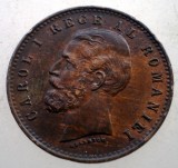 Moneda 2 Bani 1900 Carol I Romania, Matrita Crapata - KM# 27 Cupru