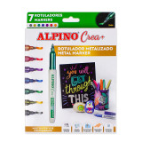 Set Alpino Crea + Metalix Marker, 7 Culori/set