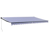 Cumpara ieftin Copertina retractabila albastru/alb, 5x3 m, textil/aluminiu