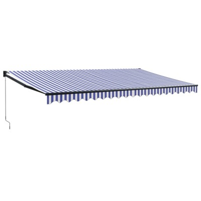 Copertina retractabila albastru/alb, 5x3 m, textil/aluminiu foto